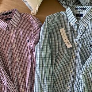 2 mens medium simply southern dress shirts. Both are NWOT.